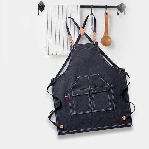 Delantal De Lona Resistente For Artistas Y Chefs Con Negro