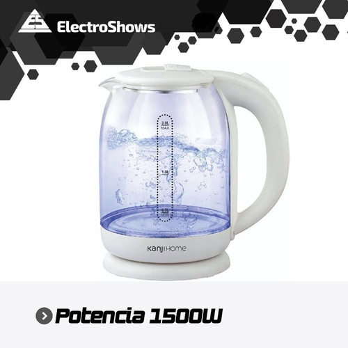 Pava Eléctrica 2 Litros 1500 W Jarra De Vidrio Transparente