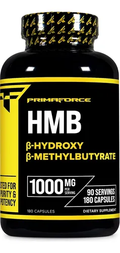 Primaforce Hmb (beta-hidroxi Beta-metilbutirato) 1000 Mg, 180 Cápsulas (500 Mg Por Cápsula) - Suplemento Sin Gluten Y S