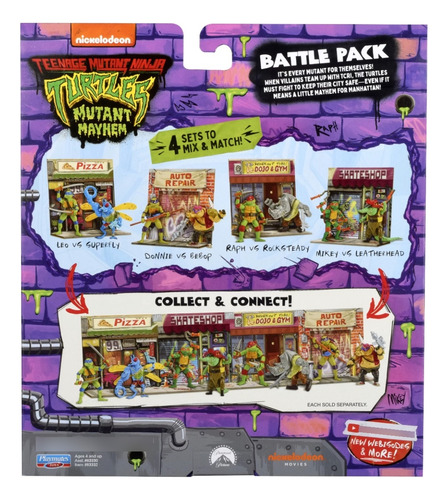 Paquete Doble Con Figuras De Las Tortugas Ninja C/ Escenario
