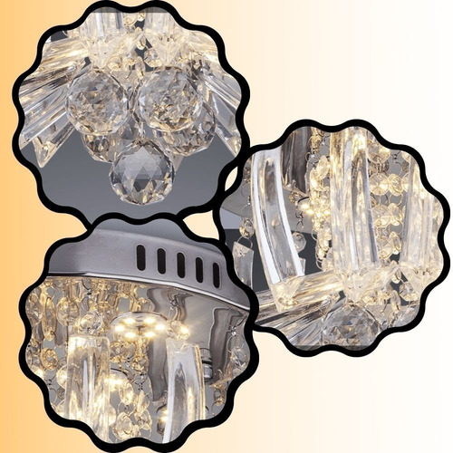 Lámpara de techo Greta Crystal con LED redondo de 18 W, 30 cm