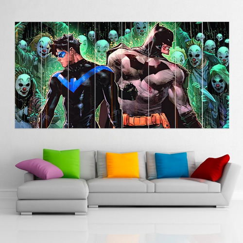 Cuadro Poliptico Batman Ala Nocturna Dc Comics Xxl 192x100cm