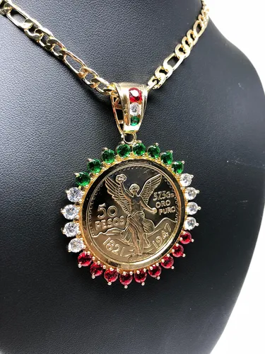 Oro Centenario: Moneda Chapada Cadena Colgante 26