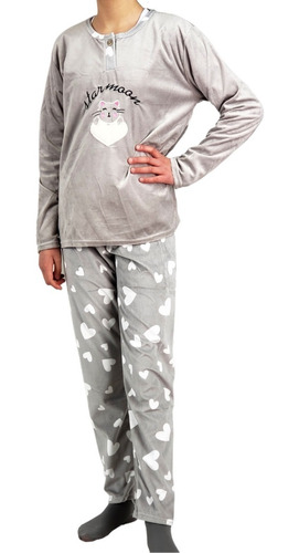 Pijama Niña Micropolar. Conejita. Dos Botones. Talla 4 A 14