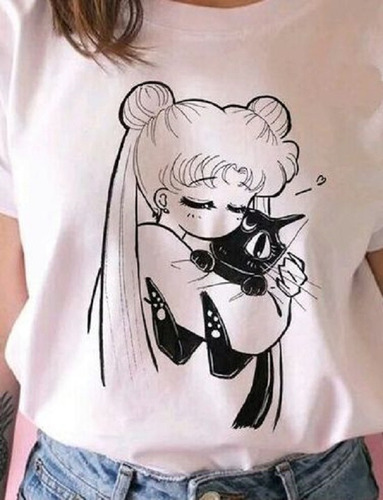 Franela Camisa Niña En Algodón Sailor Moon Personalizada