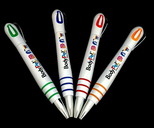 Boligrafo Medio Giro, Impresion Full Color Tinta Azul X500