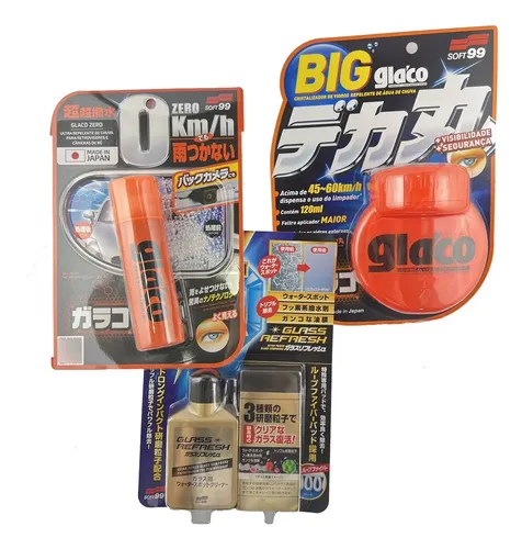 Kit De Nettoyage Et Scellement Pour Vitres Auto Soft99 Glaco - Comprend Chiffons Microfibre - Neuf