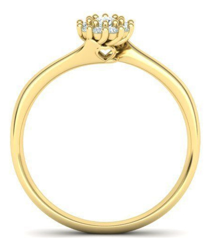Anillo De Compromiso Mod. One Oro 10kt Con Diamante Creado