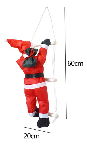 Colgante De Papá Noel Trepando Por Una Escalera 20cmx60cm