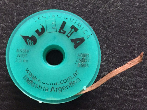 Malla Desoldante De Cobre Delta X Rollo 2,5mm X 1,5 Metros
