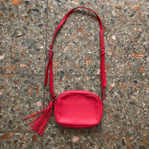 Bandolera Cuero Rosa Pineapple