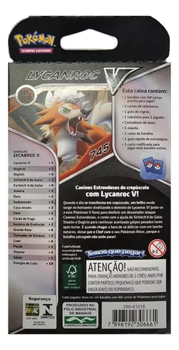 Cartas Pokémon Baralho Batalha V Deck Lycanroc V Copag