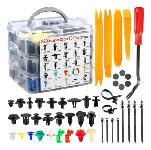 Kit De Grampos Automotivos Staples 925 Peças Com 26 Modelos