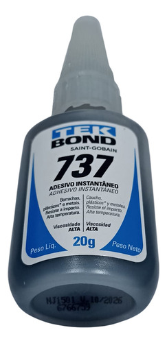 Cola Instantânea Alta Viscosidade 20 G 737 2 Un Tek Bond