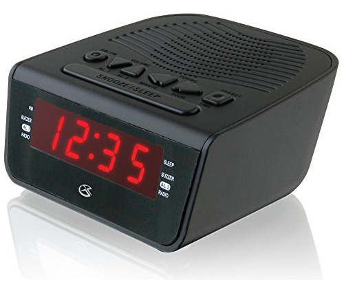 Radio Am / Fm Reloj Despertador Doble C224b Pantalla Le...