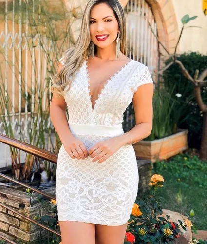 Vestido renda sale curto casamento