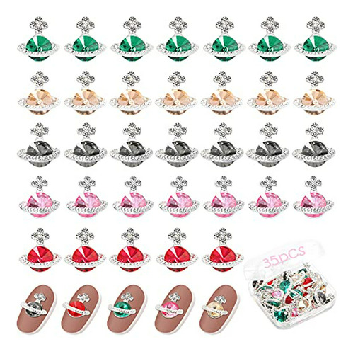 Uhomeny 35pcs Planet Nail Art Charms