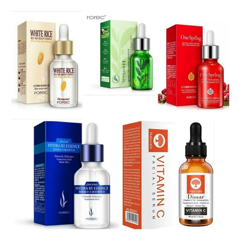 Kit 5 Serum B5 Arroz Te Verde Granada  Y Vitamina C Rorec 