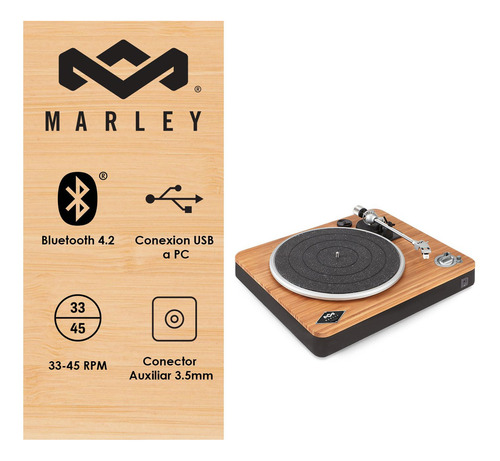Imagen 3 de 6 de Tornamesa Bluetooth Stir It Up Wireless House Of Marley Color Beige