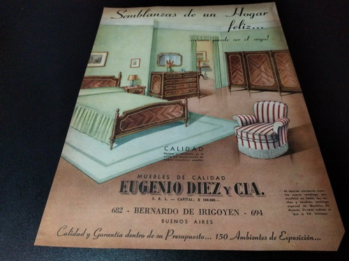 (pb105) Publicidad Clipping Muebles Eugenio Diez Y Cia 1942