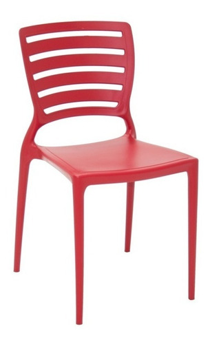 Imagem 1 de 5 de Cadeira de jantar Tramontina Sofia respaldo horizontal, estrutura de cor  vermelho, 1 unidade