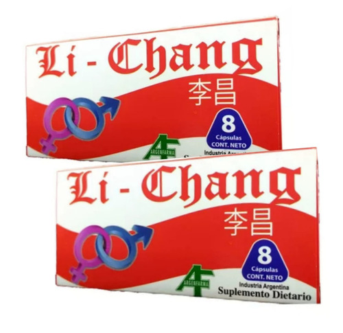 Suplemento en cápsula Argenfarma   Li Chang vigorizante en caja 8 un pack x 2 u