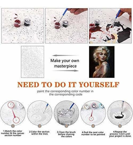 Adults Paint By Numbers Marilyn Monroe Canva Oil Kit