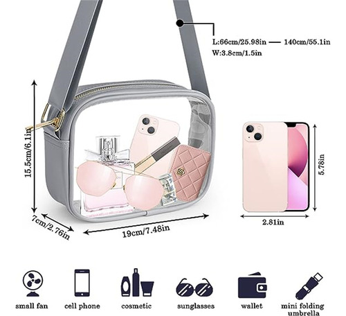 Bolso Bandolera Transparente Para Fanáticos De Los Deportes,