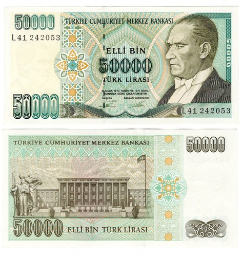 Turquía - Billete 50000 Liras Turcas 1995 - Unc