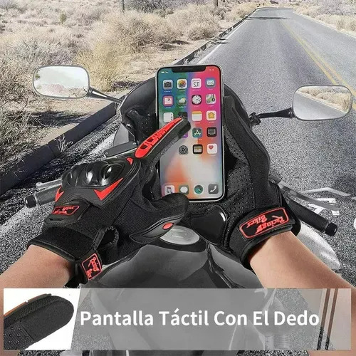 Guantes De Proteccion Anti Derrape Pantalla Táctil Para Moto Rojo Xl