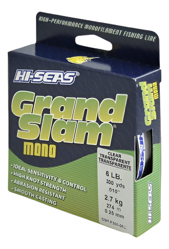 Línea De Monofilamentos Hi-seas Grand Slam, Prueba De 6 Libr