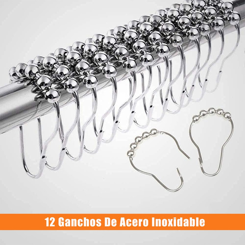 Cortina De Ducha Impermeable Para Lavar, 180 X 180 Cm, Con 1