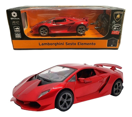 Auto Radio Control Escala 1:24 Lamborghini Coleccion Braha Color Lamborghini Rojo Seste Elemento