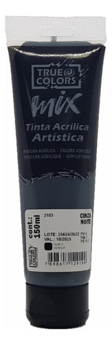 Tinta Acrílica Artistica Mix 150ml True Colors Cor Cinza noite