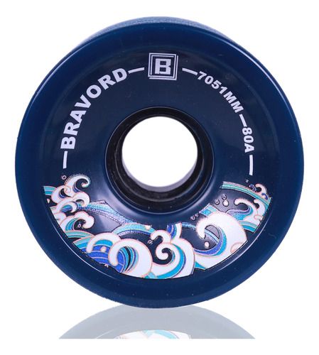 Bravord Rueda Longboard In Pu Profesional Cruiser Wave Blue