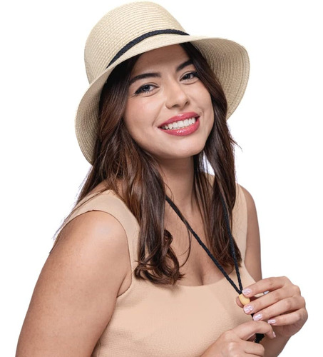 Oceani Sombrero Panamá De Paja Con Ala Ancha Para Mujer - Pr