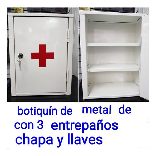 Botiquín De Metal Con Entrepaños Chapa Y Llaves