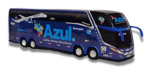 Brinquedo Ônibus Empresa Linhas Aérea Azul 30cm