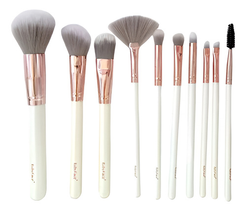 Rubyface® Set Brocha Maquillaje De 10 Piezas Con Cartera