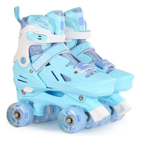 Patines 4 Ruedas Altera Doble Fila con Luz LED para Niñas y Niños Talla  Ajustable