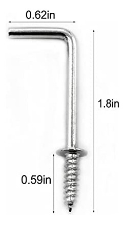 Ganchos De Tornillo En Forma L Y 7 Plata (50 Uds )