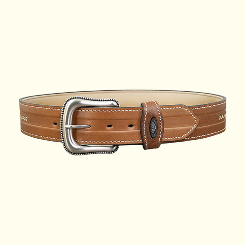 Cinturón De Piel Artesanal Hombre Establo Modelo 107 Color Miel Talla 38