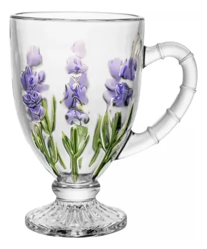 CJ 6 TAçAS DE CAPPUCCINO LAVANDA HAND PAINTING 190ML - LYOR