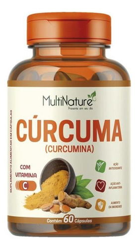 Suplemento Vitaminico Curcuma Vitamina C 60caps Multinature Sabor Capsula