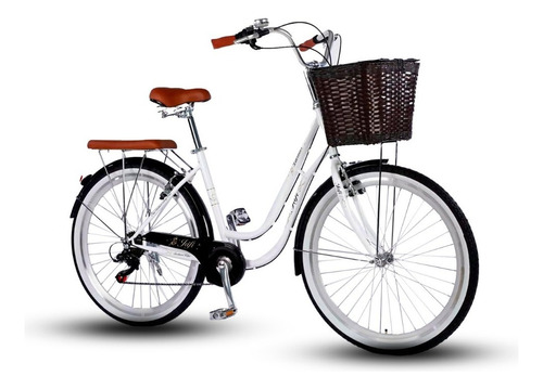 Bicicleta Jafi Lady Lavender Vintage De Mujer 7v Aro 26 Color Blanco