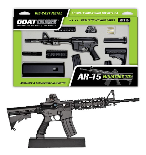 Rifle Escala Goat Guns Ar-15 Negro Mini 28cm Metal Solido