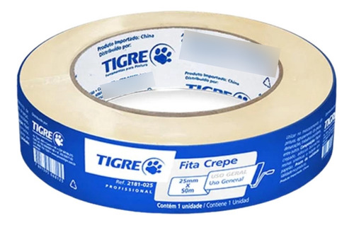 Fita Crepe Uso Geral 25x50 Profissional Tigre