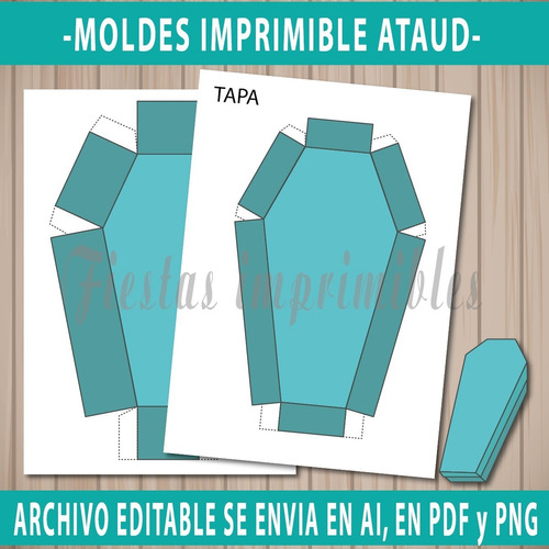 Imprimible Molde Caja Ataud Editable