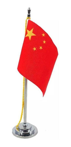 Mini Bandeira De Mesa Da China 15 Cm Poliéster