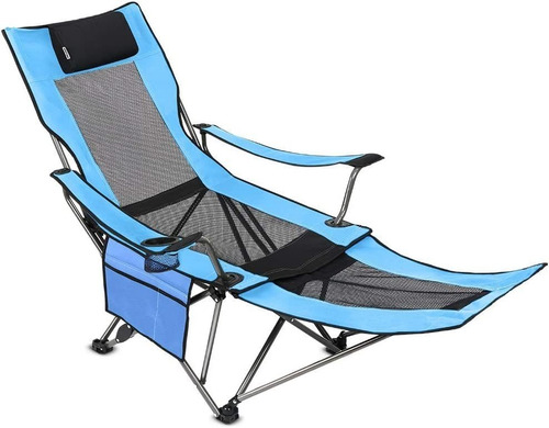 Silla De Camping Plegable Portatil C/reposapies Extraible -s